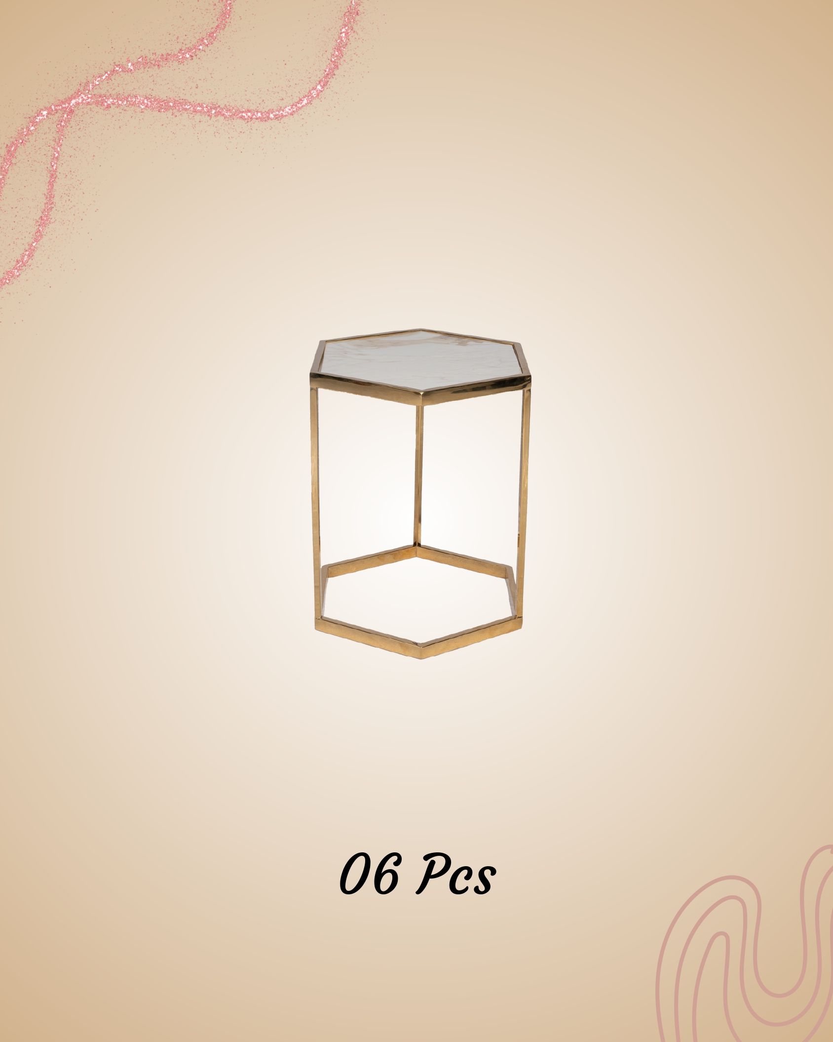 Phagun Decor Co - White Hexagon Coffee Table